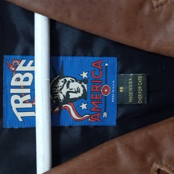 Tribe America Leather Vest Mens Brown Hand Made in USA - Picture 2 of 5